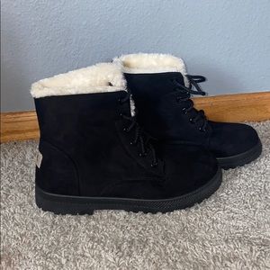 Black Fuzzy Boots
